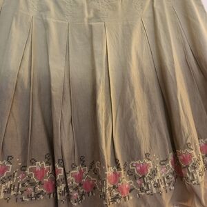 Cottagecore Talbots Tulip cotton skirt size 8 petite Needlepoint